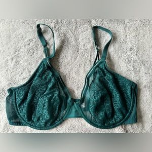Auden Teal Lace Demi-Coverage Unlined Bra 38C